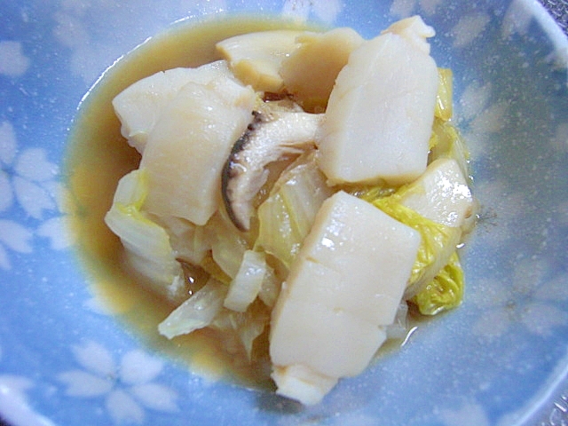 ホタテ貝柱と白菜の蒸し焼き