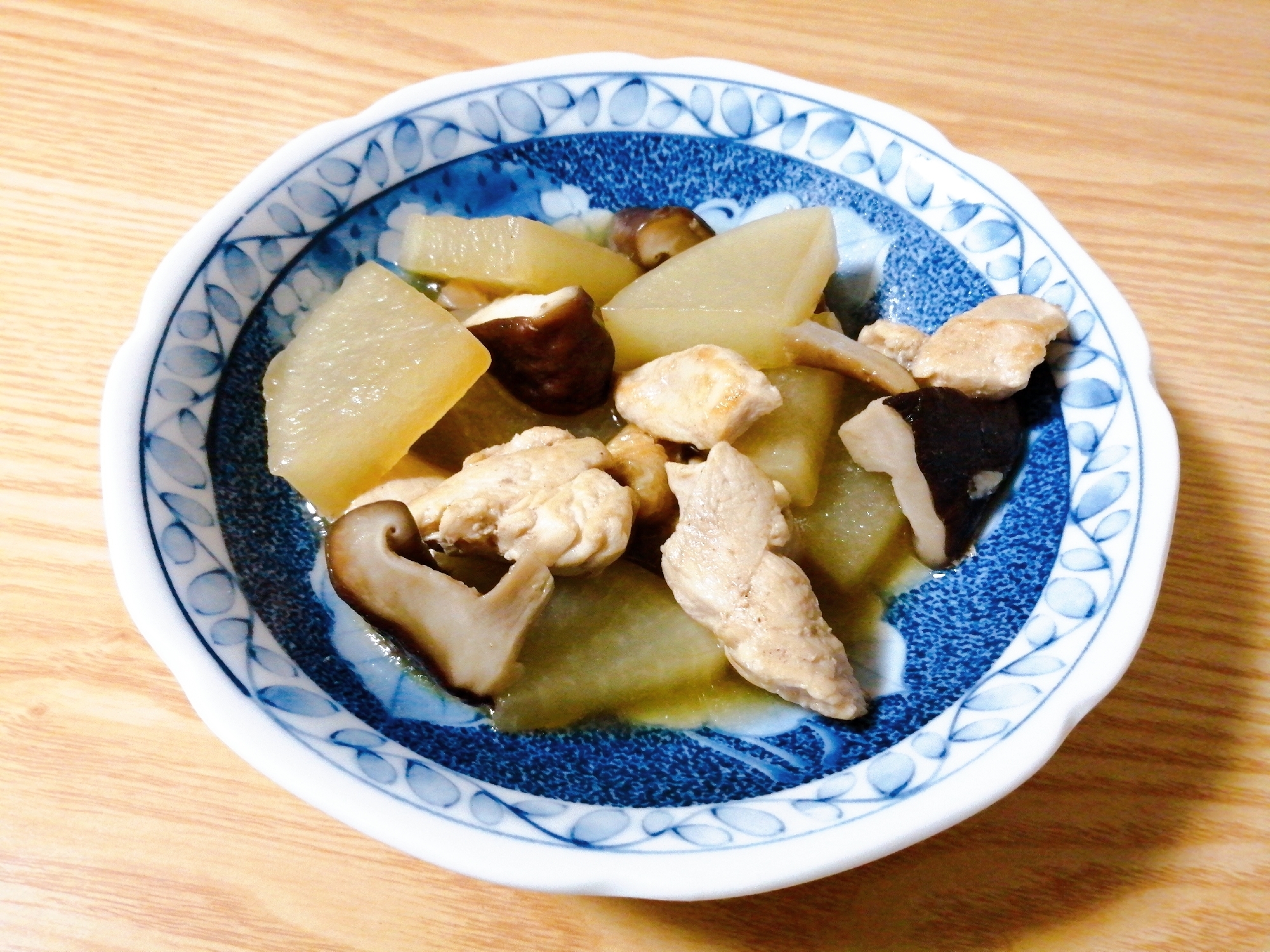 鶏むね肉と大根と椎茸の煮物