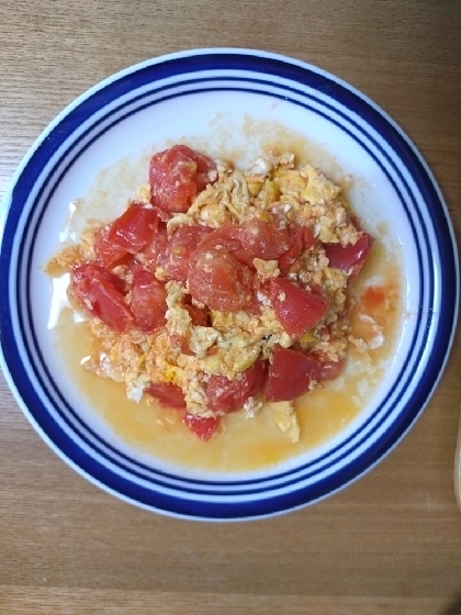 朝ごはんに！トマト&卵の炒め物
