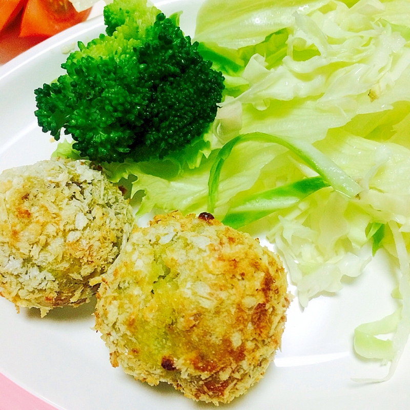 ノンフライヤーでそら豆カレー風味コロッケ