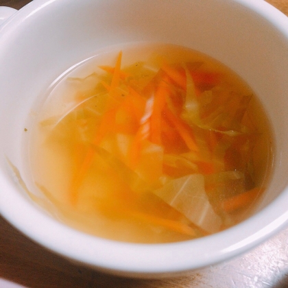 キャベツ・玉ねぎ・にんじん・えのき茸のスープ