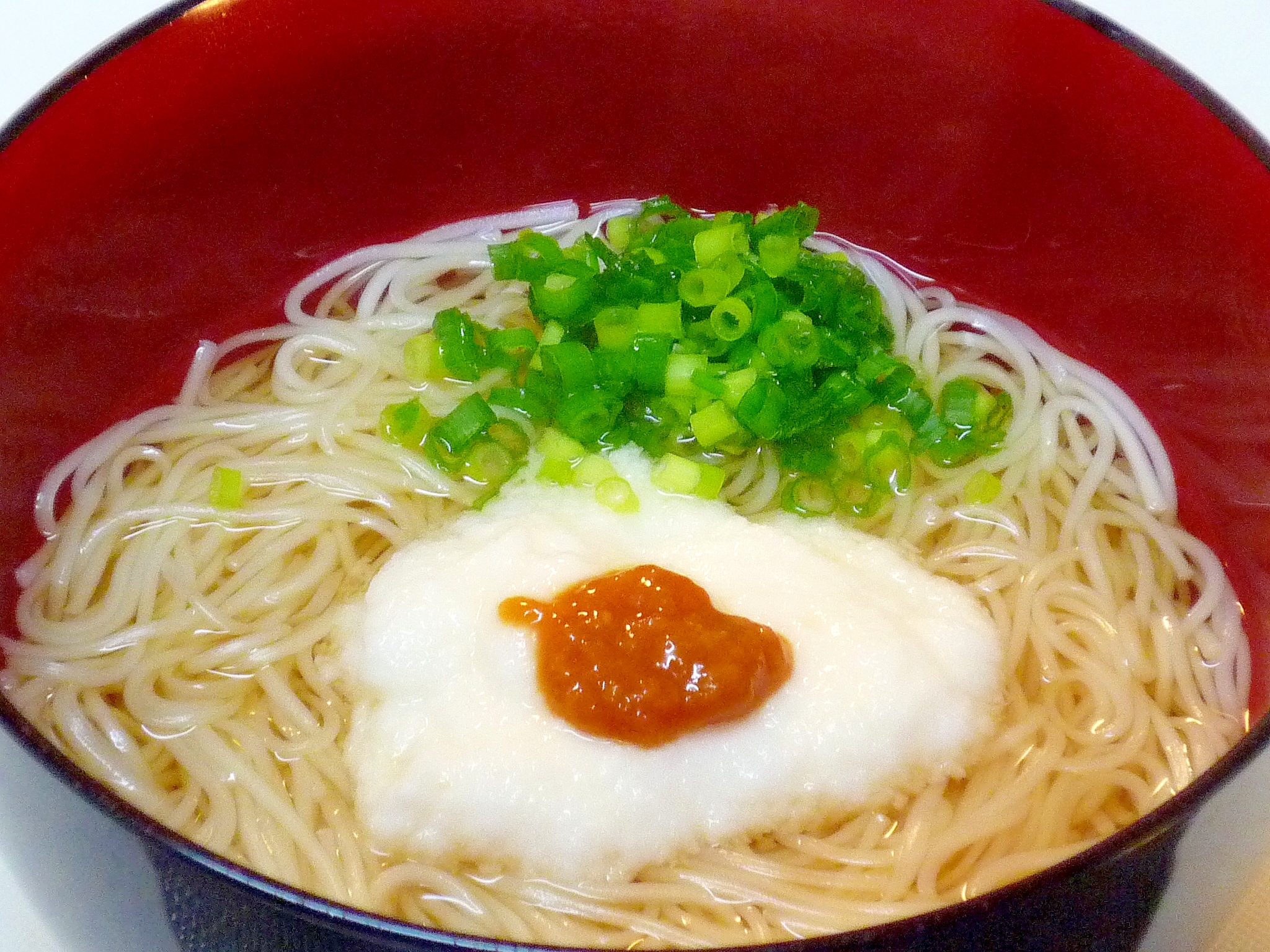 醤油糀のせ♪　山かけにゅうめん