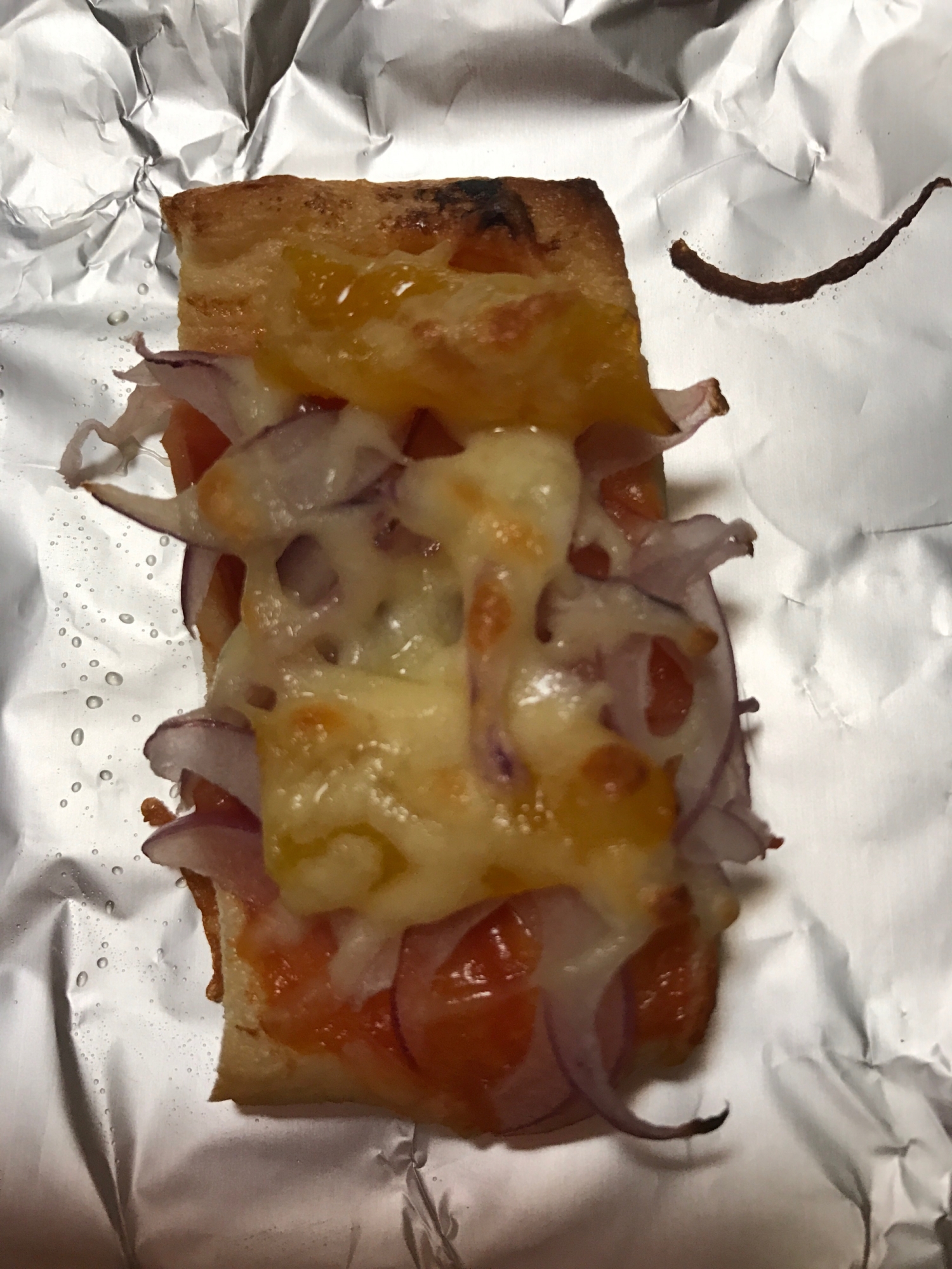 紫玉ねぎとパプリカのマリネの油揚げピザ