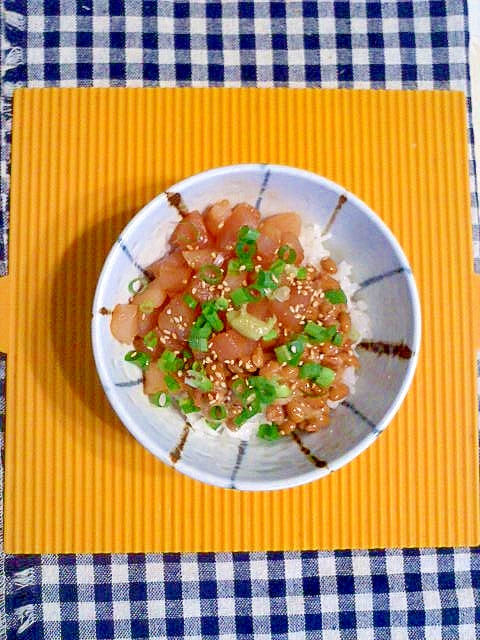 マグロ納豆の丼♪