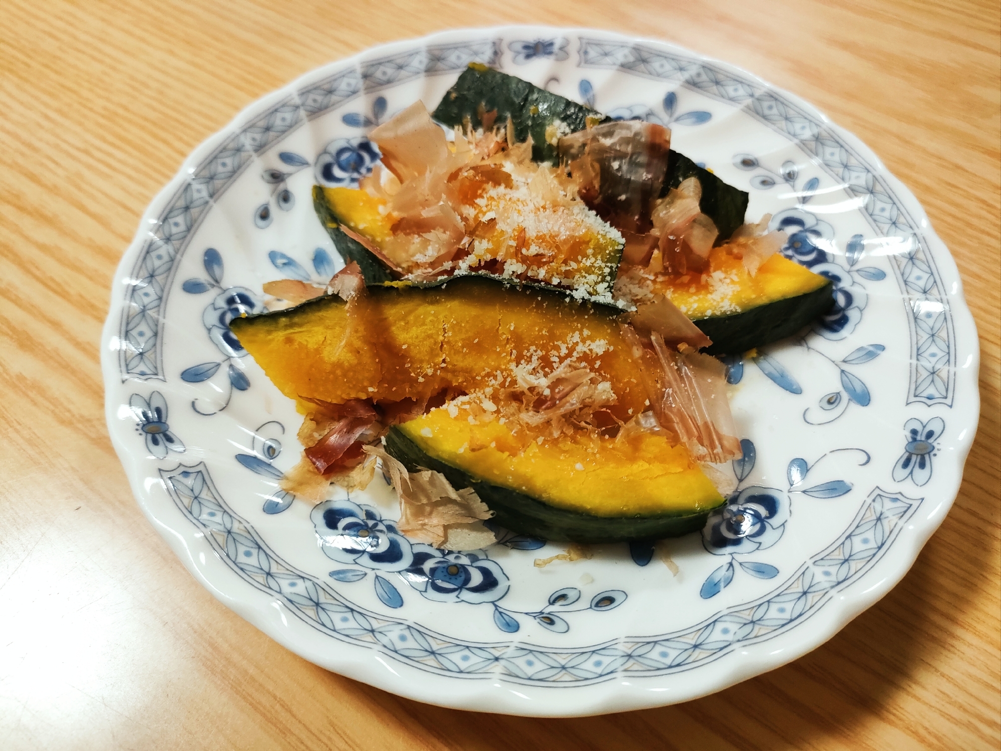 レンジで☆かぼちゃのおかか粉チーズ和え