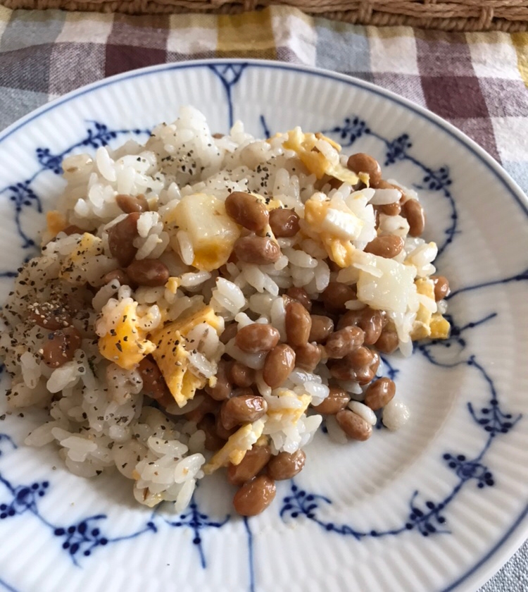 長芋と納豆のピリ辛チャーハン