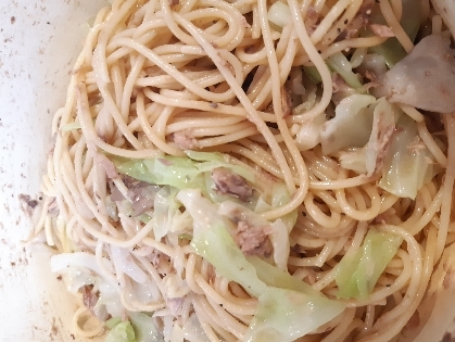 冷蔵庫にあった舞茸も投入してみました(^^)
かんたんに和風パスタができました！ありがとうございます。