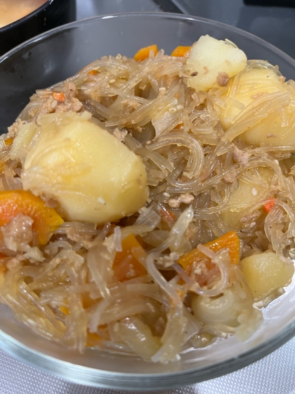 フライパンで作る＊ひき肉じゃが♪