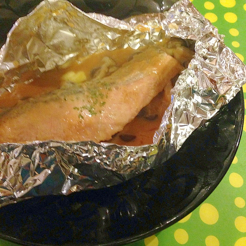 秋鮭＆きのこの味噌マヨバター♥ホイル焼き