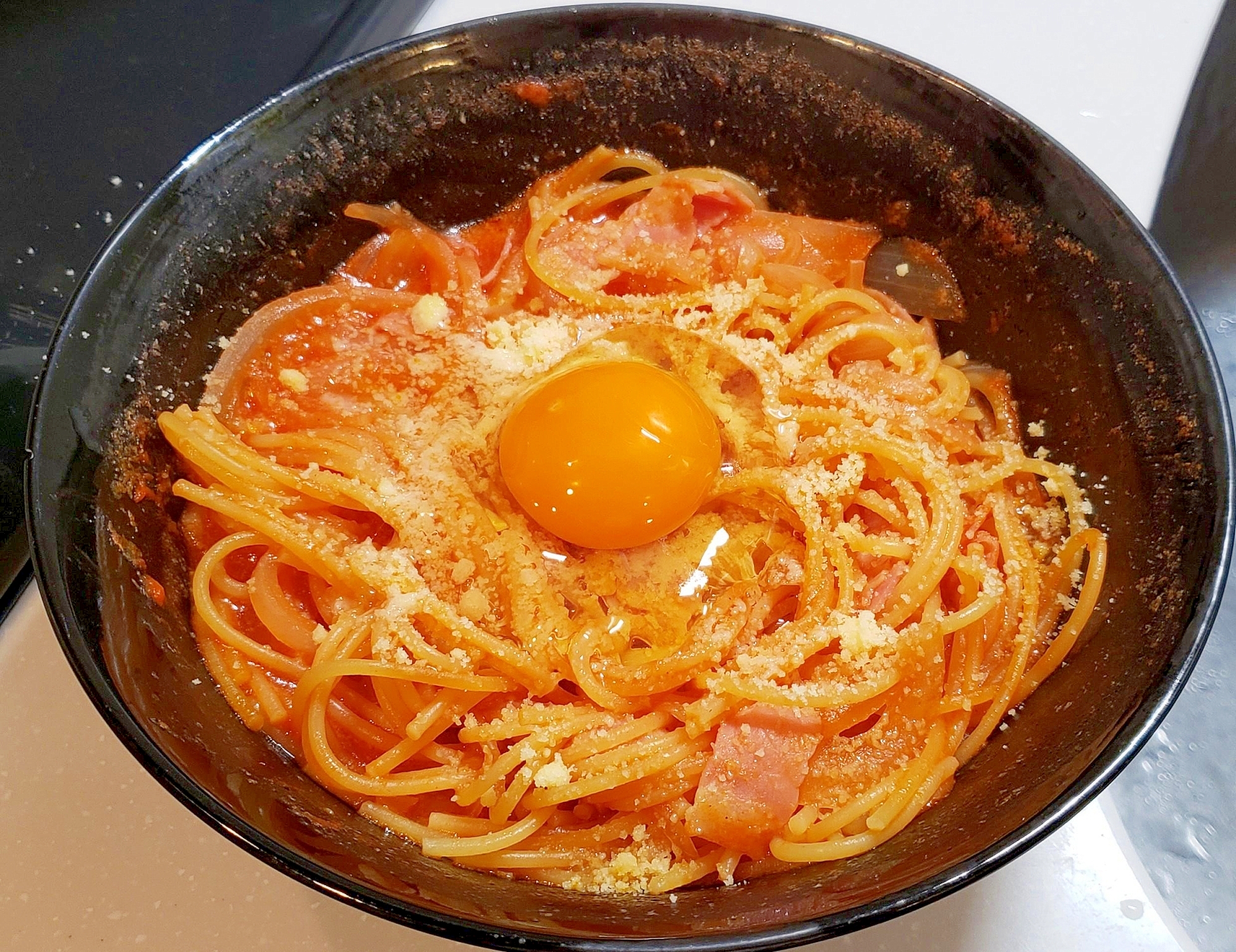 【レンジで簡単】トマトクリームパスタ