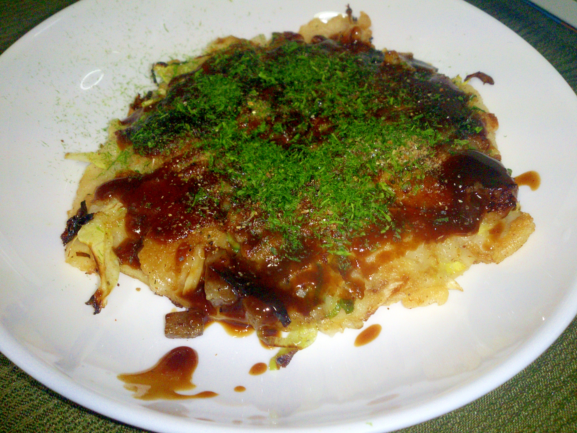 お餅と豆腐のふわとろお好み焼き