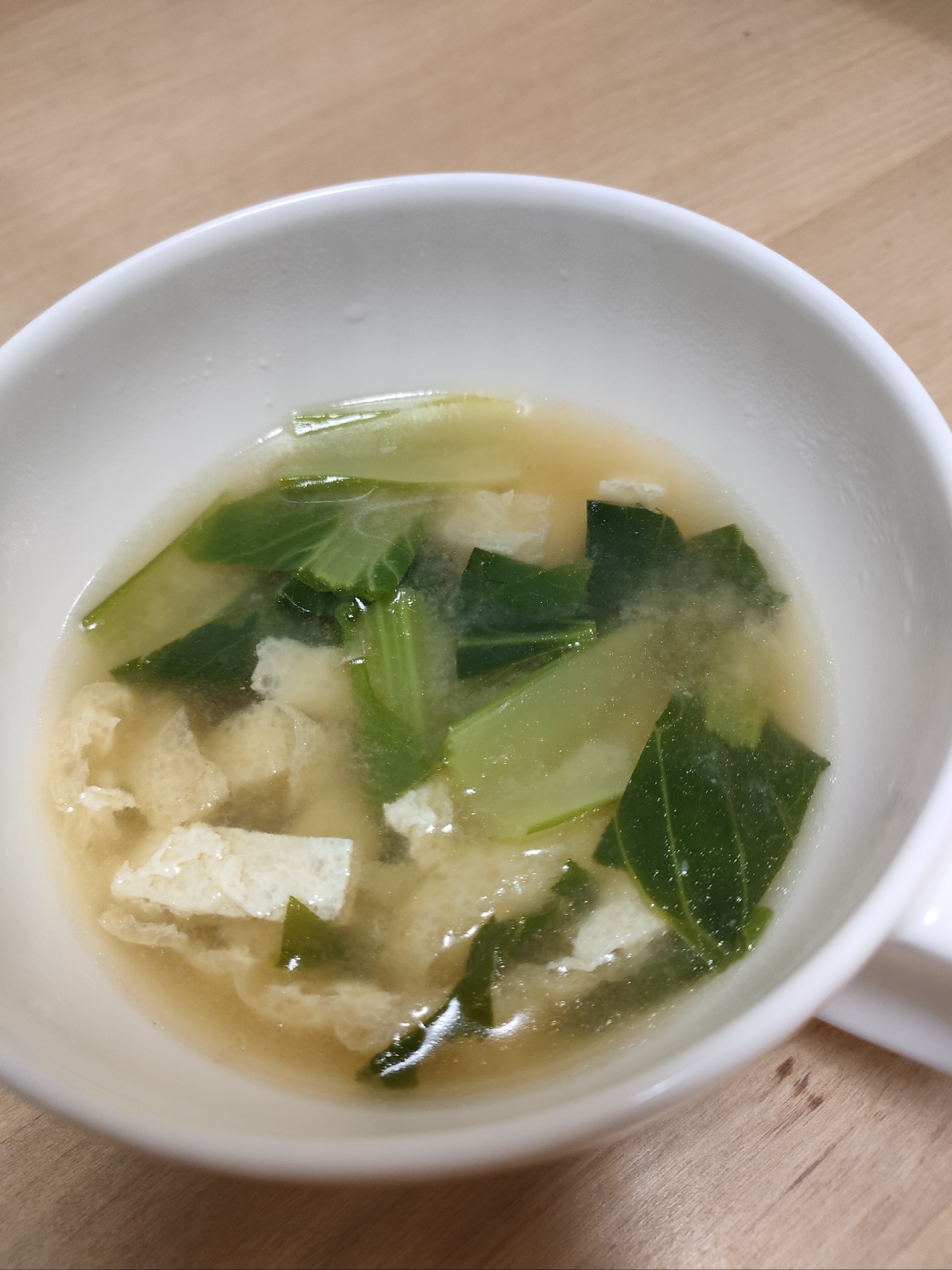 小松菜と油揚げの味噌汁