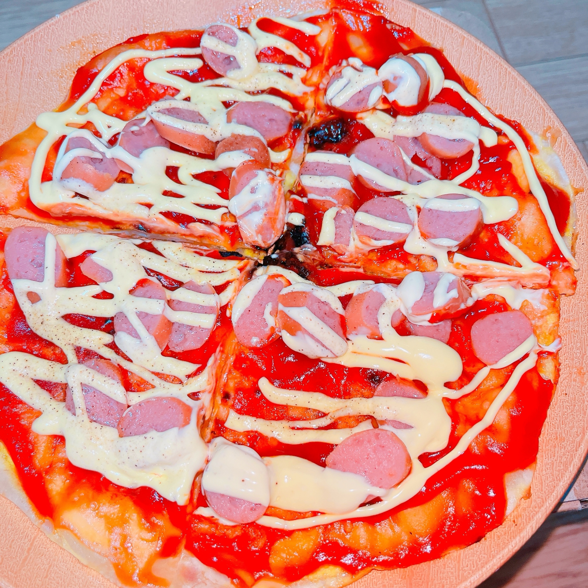 餃子の皮de簡単ピザ¦チーズなし¦パリパリもちもち