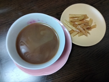 和菓子と抹茶コーヒー