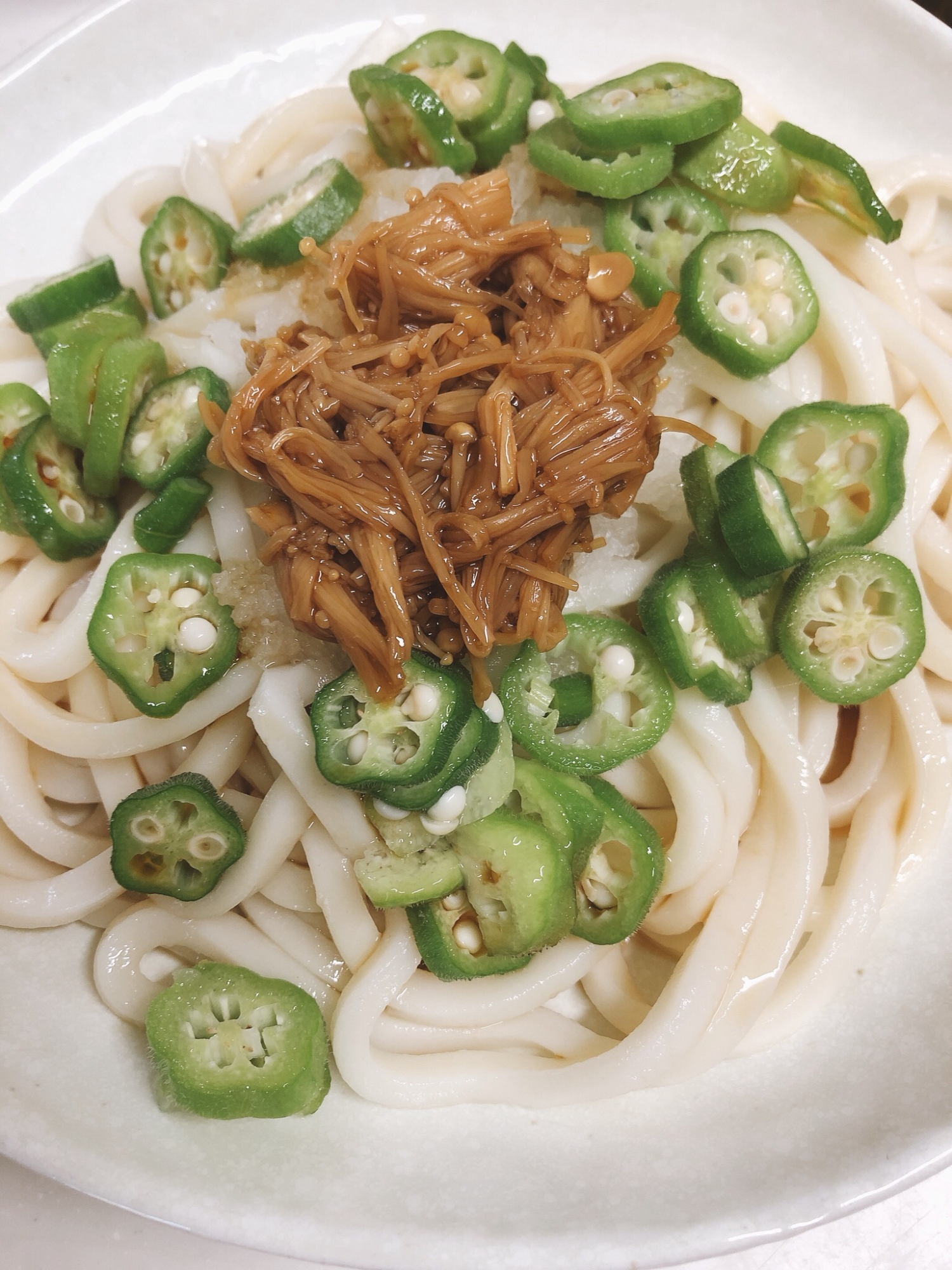 さっぱり♪オクラとなめたけのおろしうどん