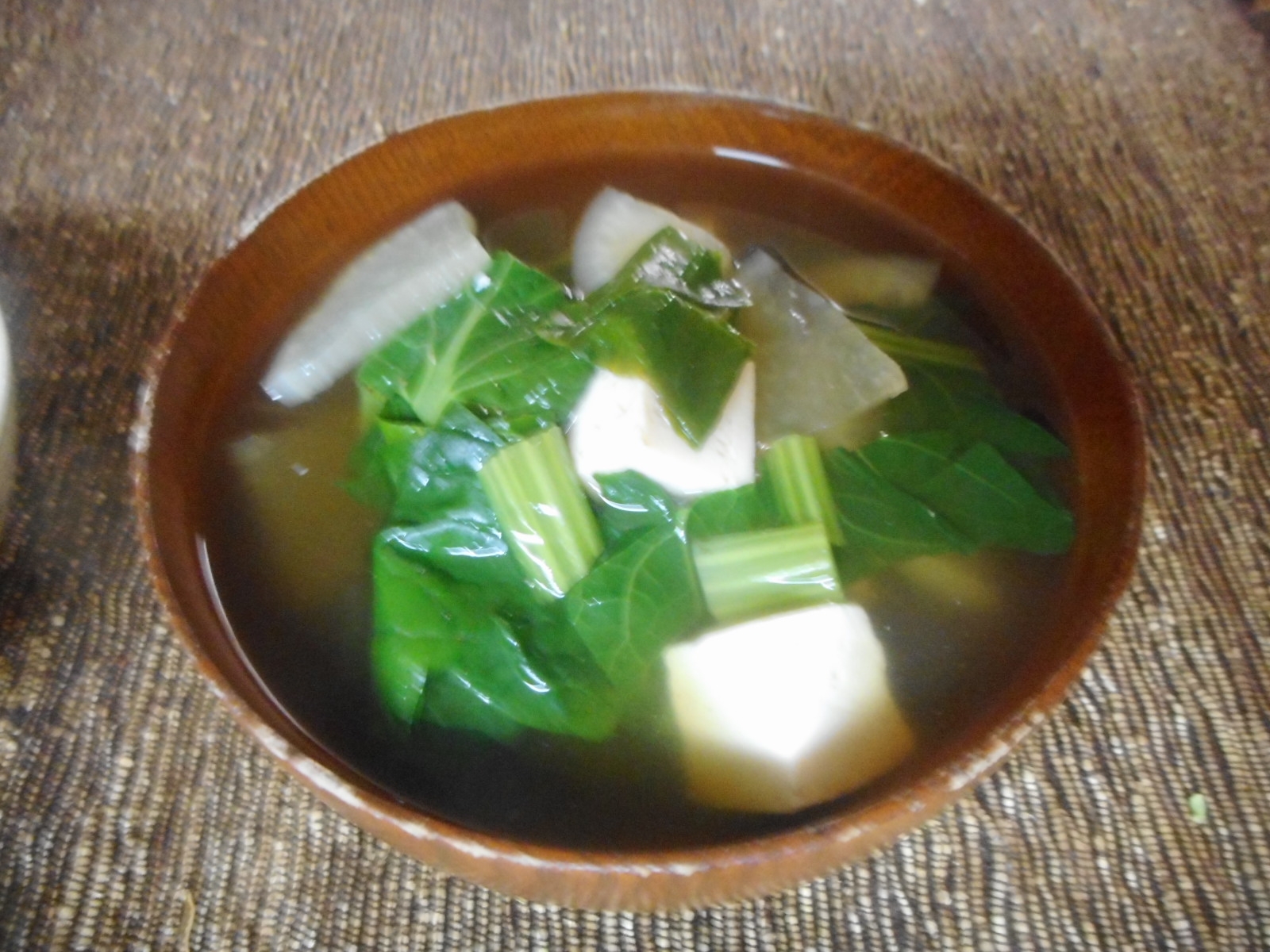 小松菜と大根と豆腐のおつゆ