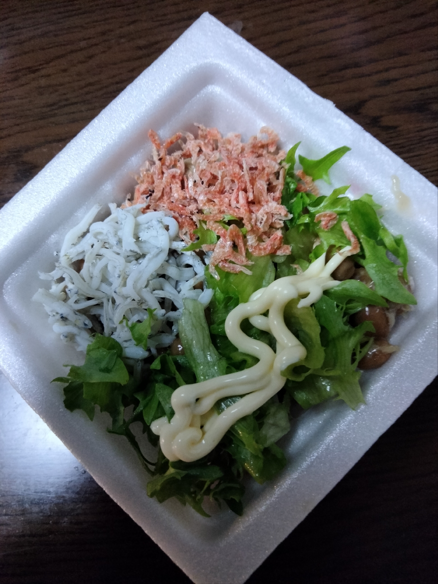 納豆アレンジ 桜エビしらすレタス