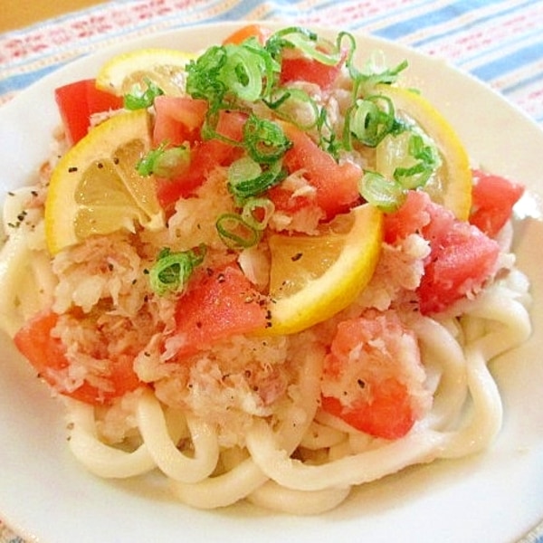 トマトとツナのレモンおろしサラダうどん レシピ 作り方 By ちえ Sキッチン 楽天レシピ トマトとツナのレモンおろしサラダうどん レシピ 作り方 By ちえ Sキッチン 楽天レシピ