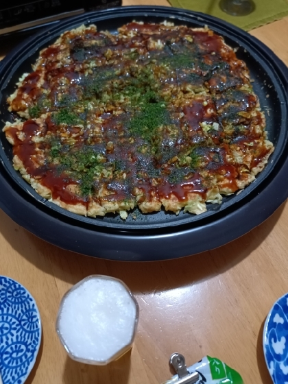 ホットプレートで作りました。
ソース多めで(⌒▽⌒)
美味しかったです〜♪