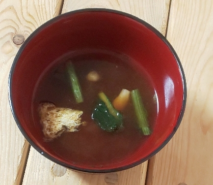 小松菜・しめじ・油揚げの液体みそ味噌汁