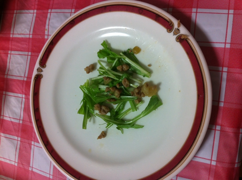 炒めるだけ♬水菜＆ひき肉の炒め物
