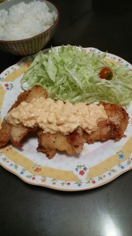 マヨネーズとにんにくで下味のチキン南蛮