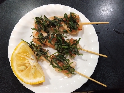 フライパンで我家を居酒屋に！鶏ささみの梅しそ焼き鳥