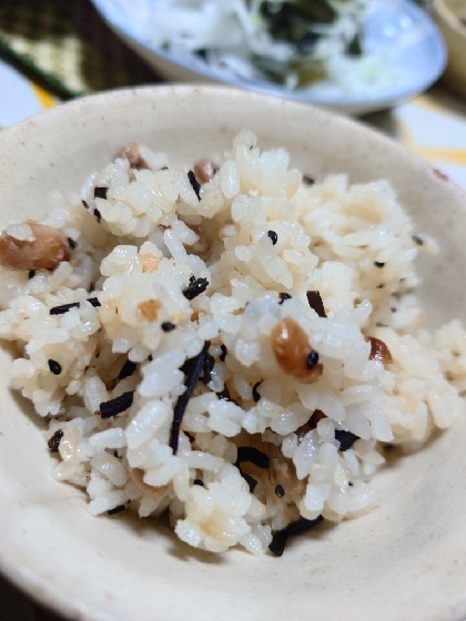 節分豆、福豆で作る！塩こんぶ　豆ごはん