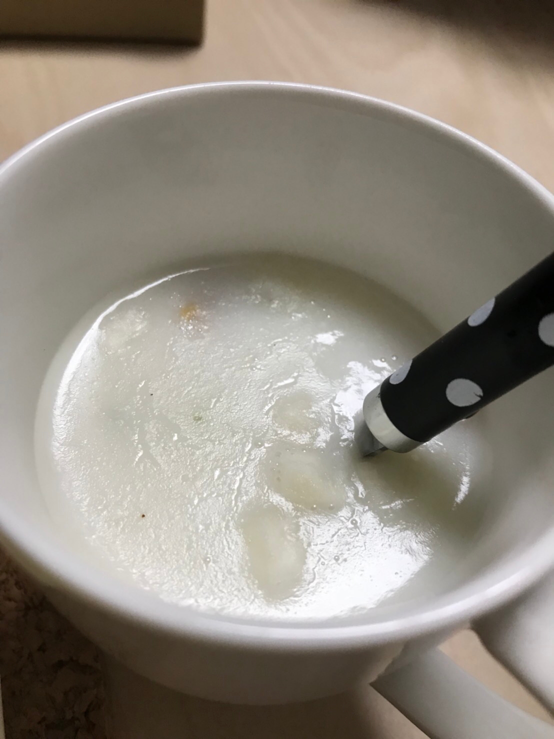 シーフードの豆乳スープ╰(*´︶`*)╯♡