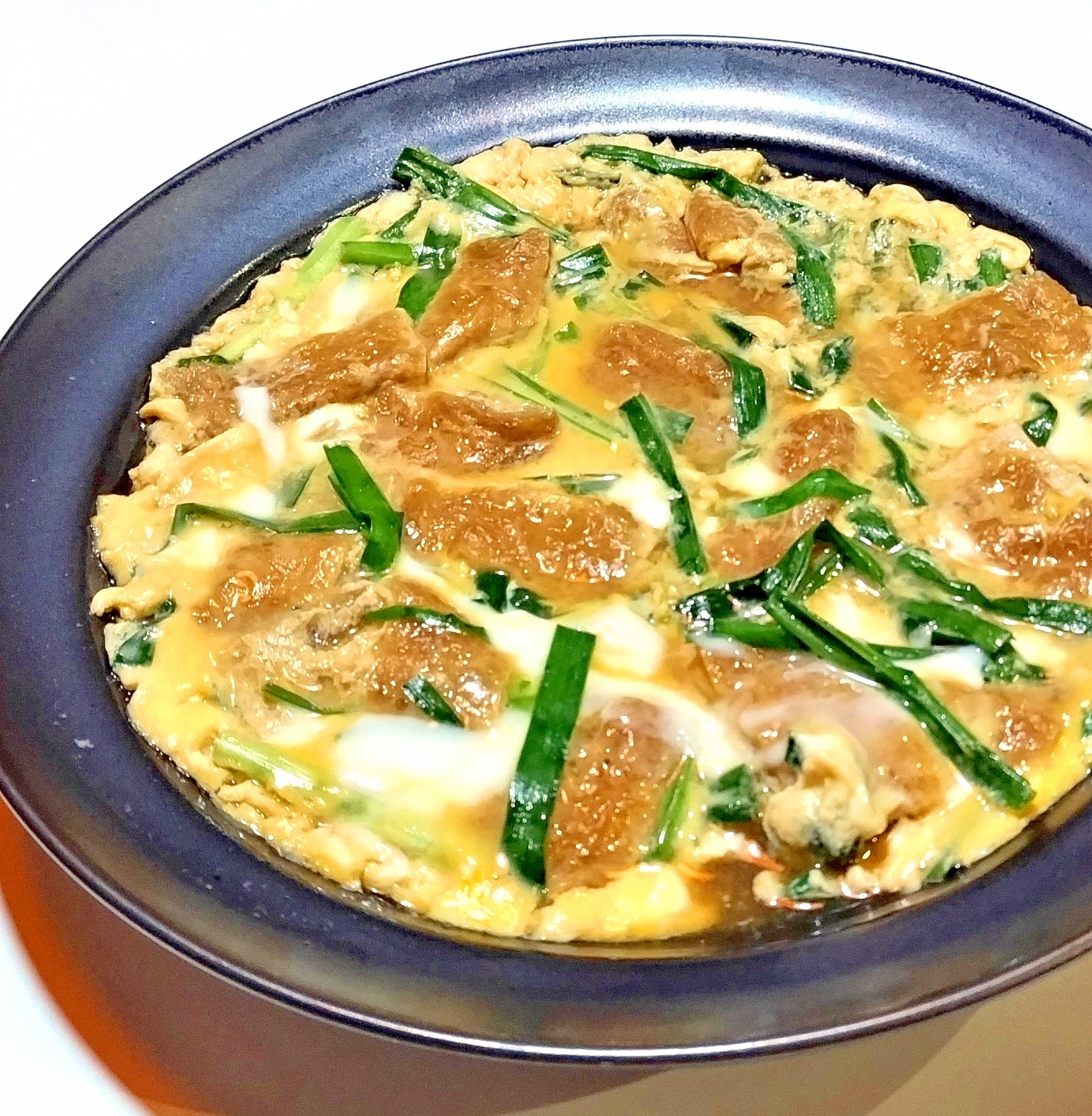 油揚げとニラの卵とじ