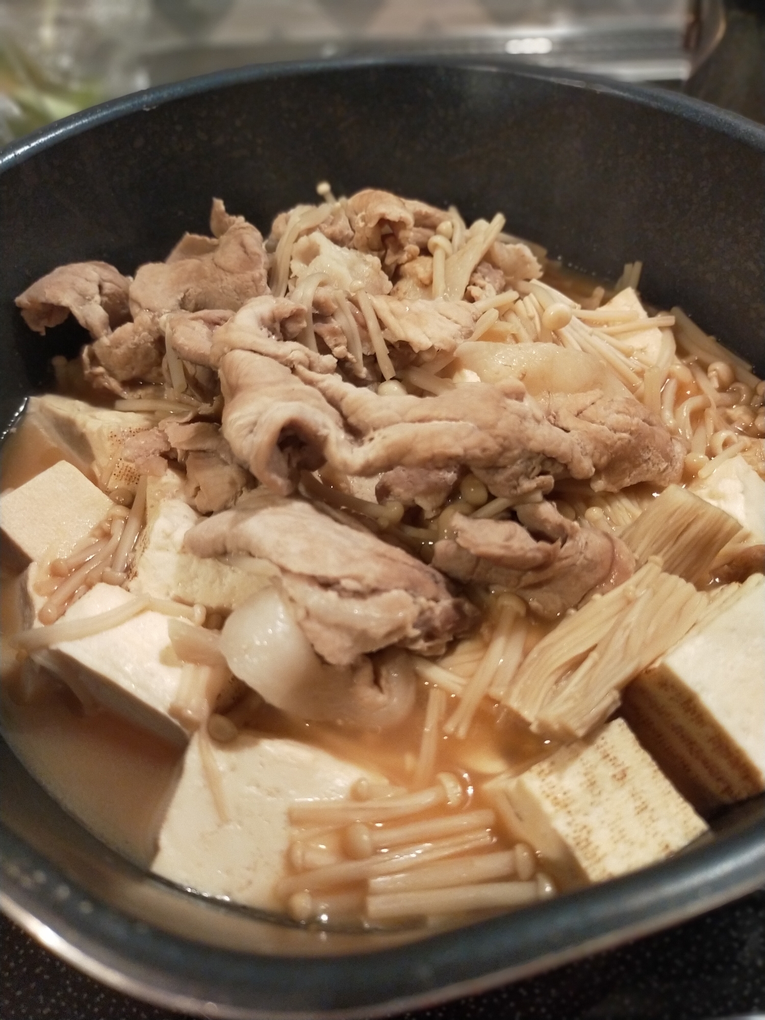 優しい味◎豚肉とえのきの肉豆腐風