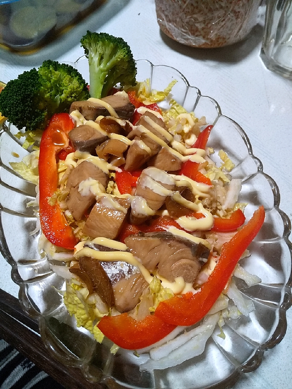 魚の角煮と白菜のおかずサラダ