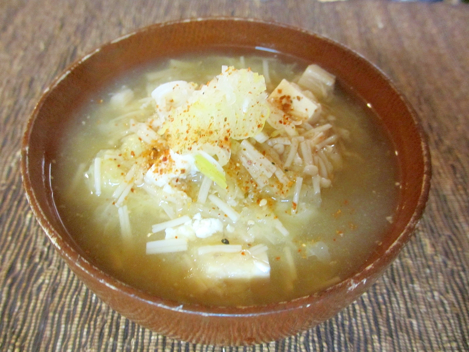 圧力鍋で白菜とえのきと豆腐のお味噌汁