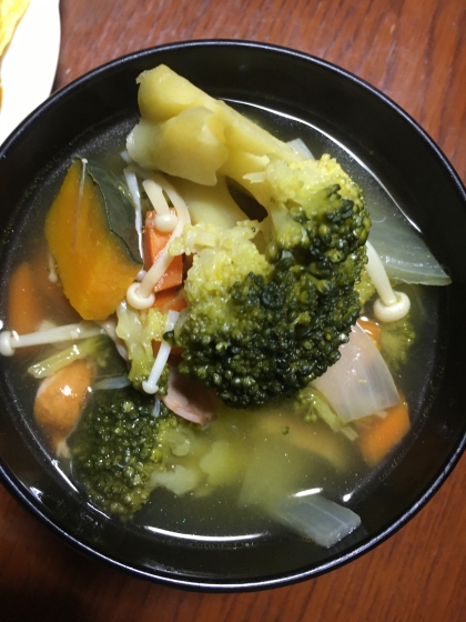 カラダ温まる！生姜とコンソメ野菜のスープ