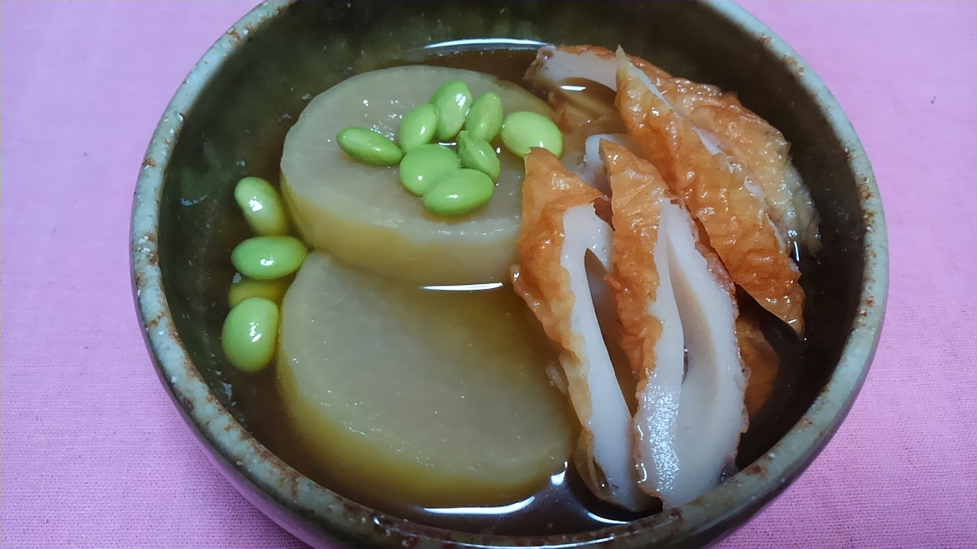 大根と竹輪と枝豆の煮物☆