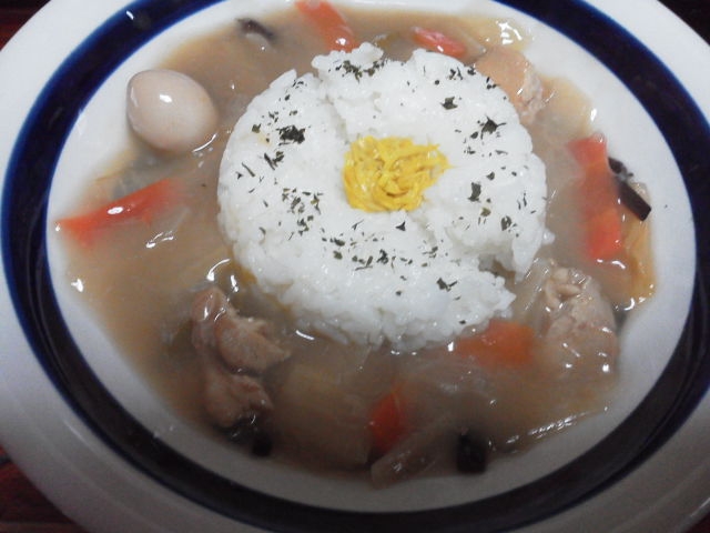 白菜と鶏肉のとろみ煮ご飯