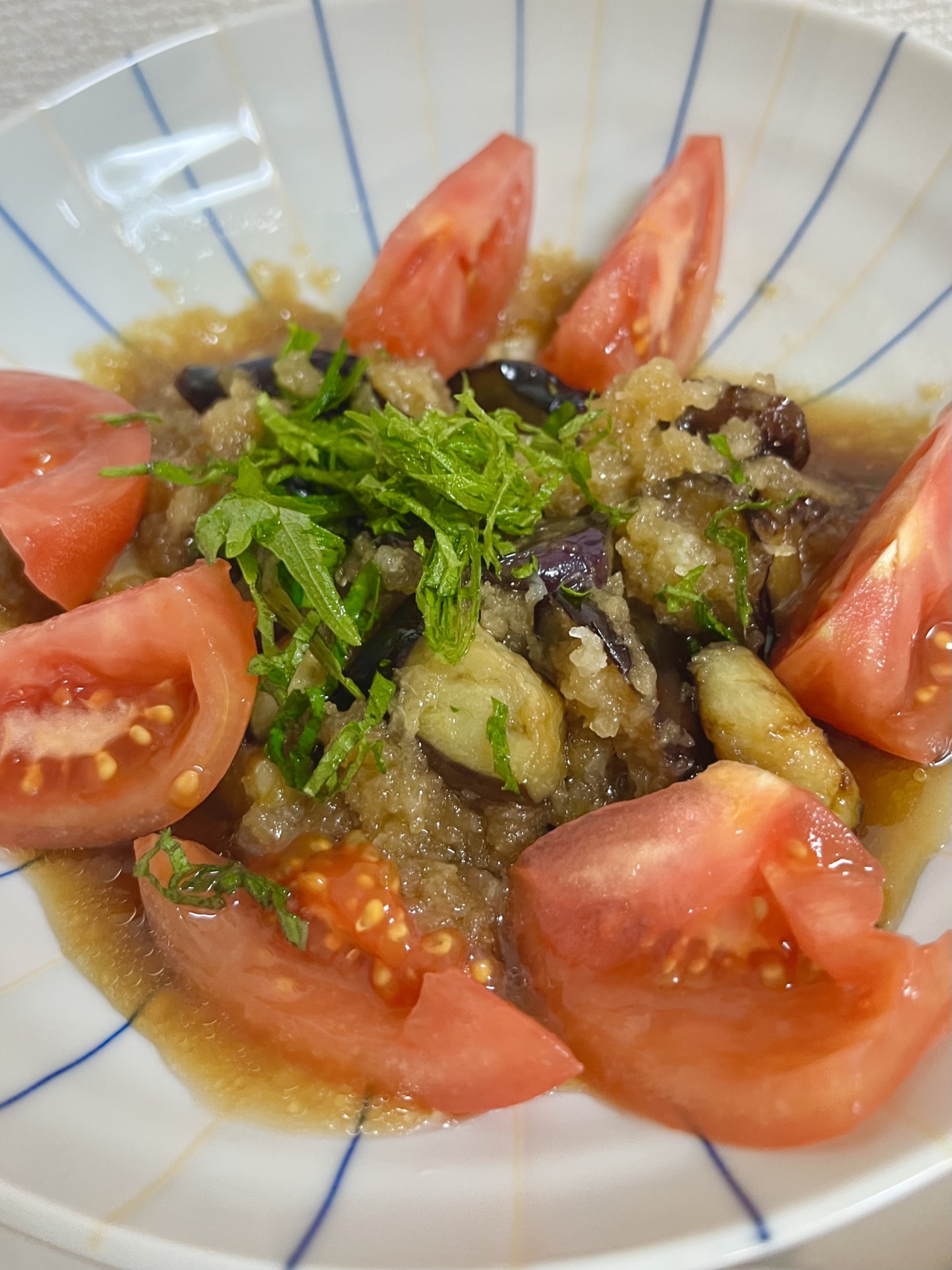 夏にぴったり♩茄子とトマトのおろしサラダ＾＾