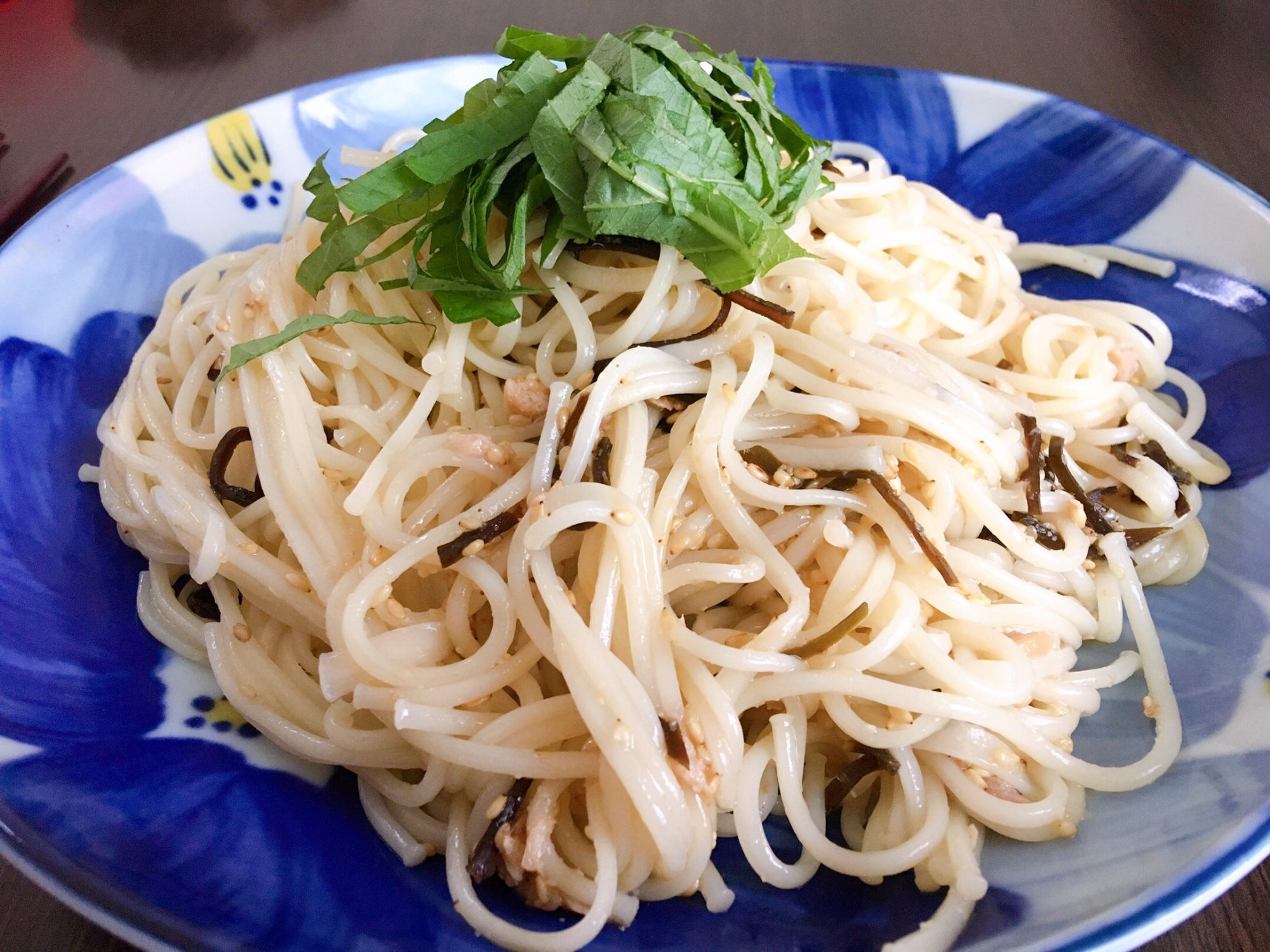 塩昆布とツナのそうめん