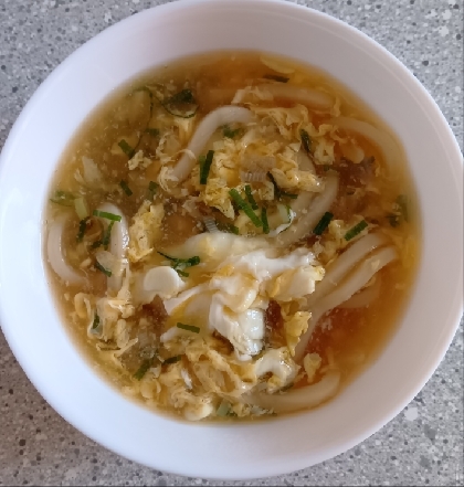 卵ふわふわ～♬　とろ～り餡の中華風うどん！！