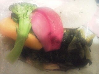 彩リ野菜と小松菜の酢醤油和えサラダ