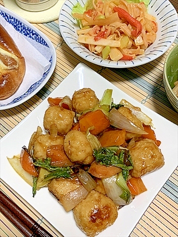 手作り気取れるだこにんぐと野菜の中華風甘酢あん炒め