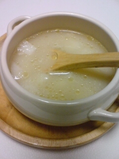 マルちゃん正麺のスープで山芋スープ