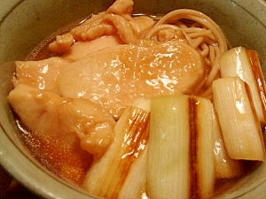 鴨南蛮そば風 必ず鶏むね肉でネ♥