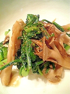 舞茸と春菊の簡単ポン酢炒め♪