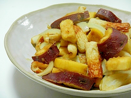 竹輪とサツマイモの炒め物