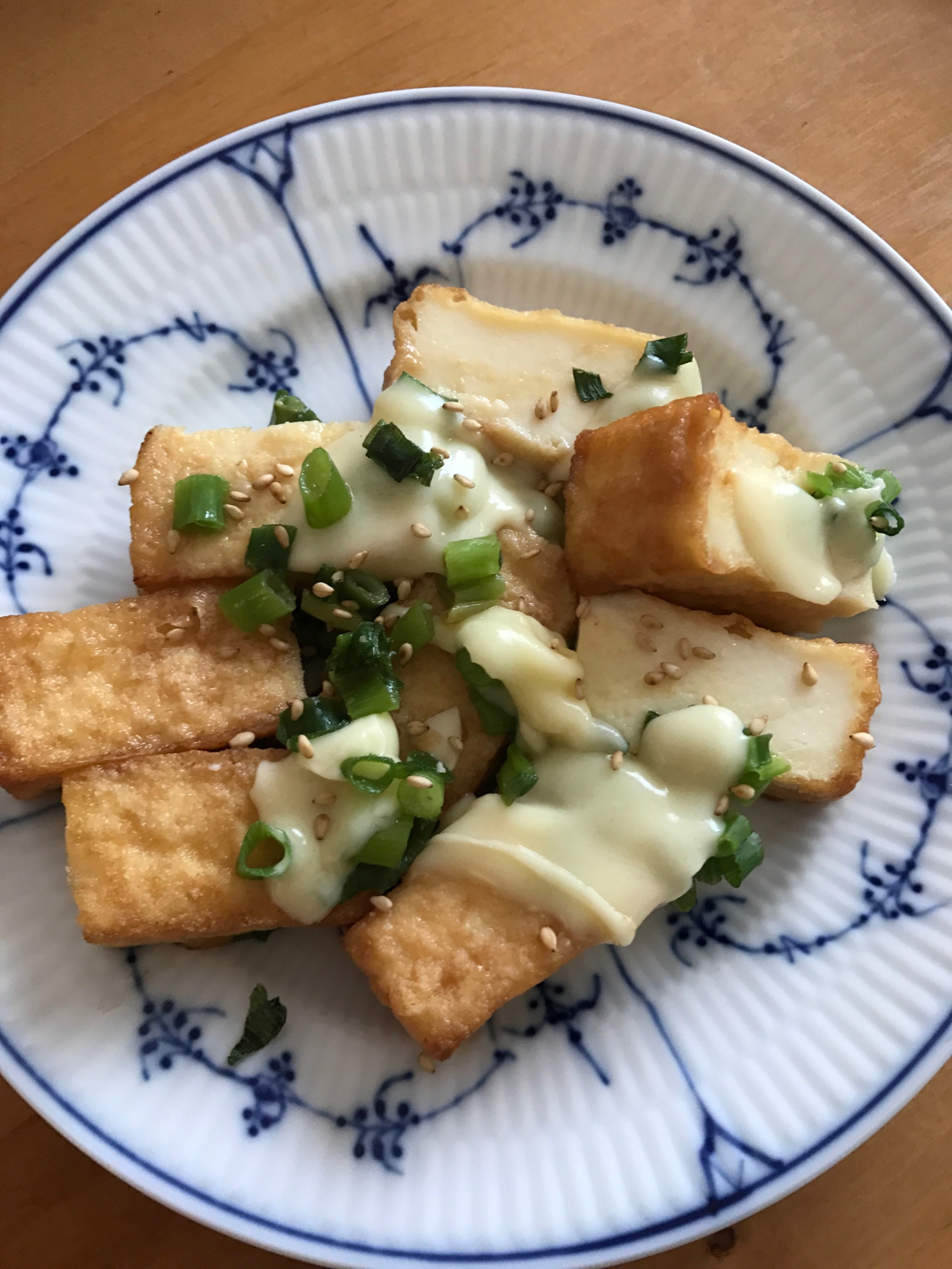 厚揚げの液みそネギチーズ焼き