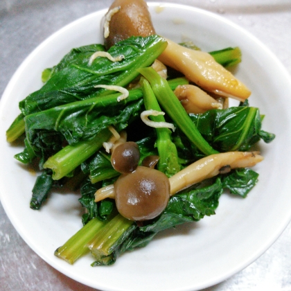 菜の花とブナピーの和え物