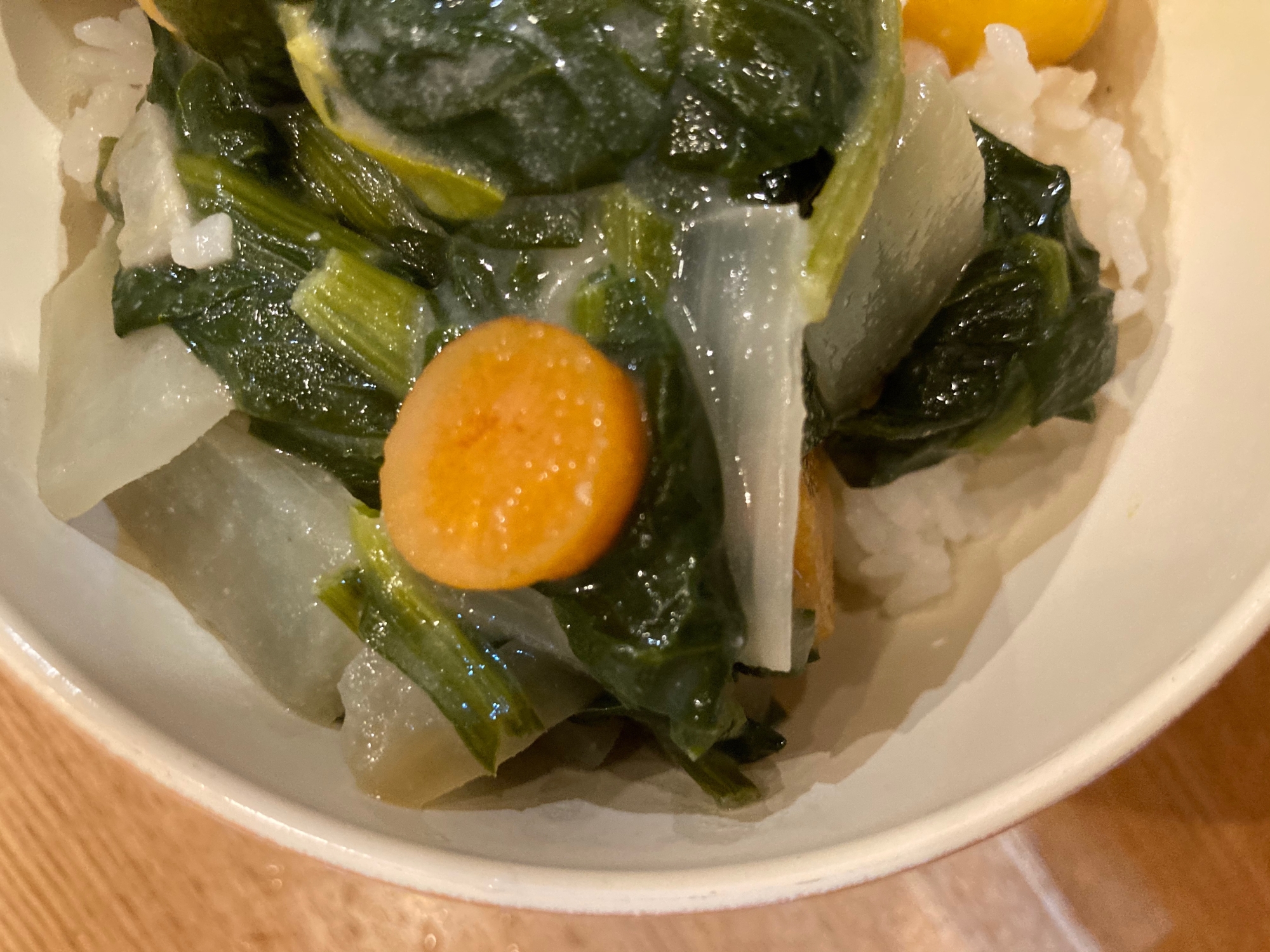 ほうれん草と鶏肉のあんかけ丼