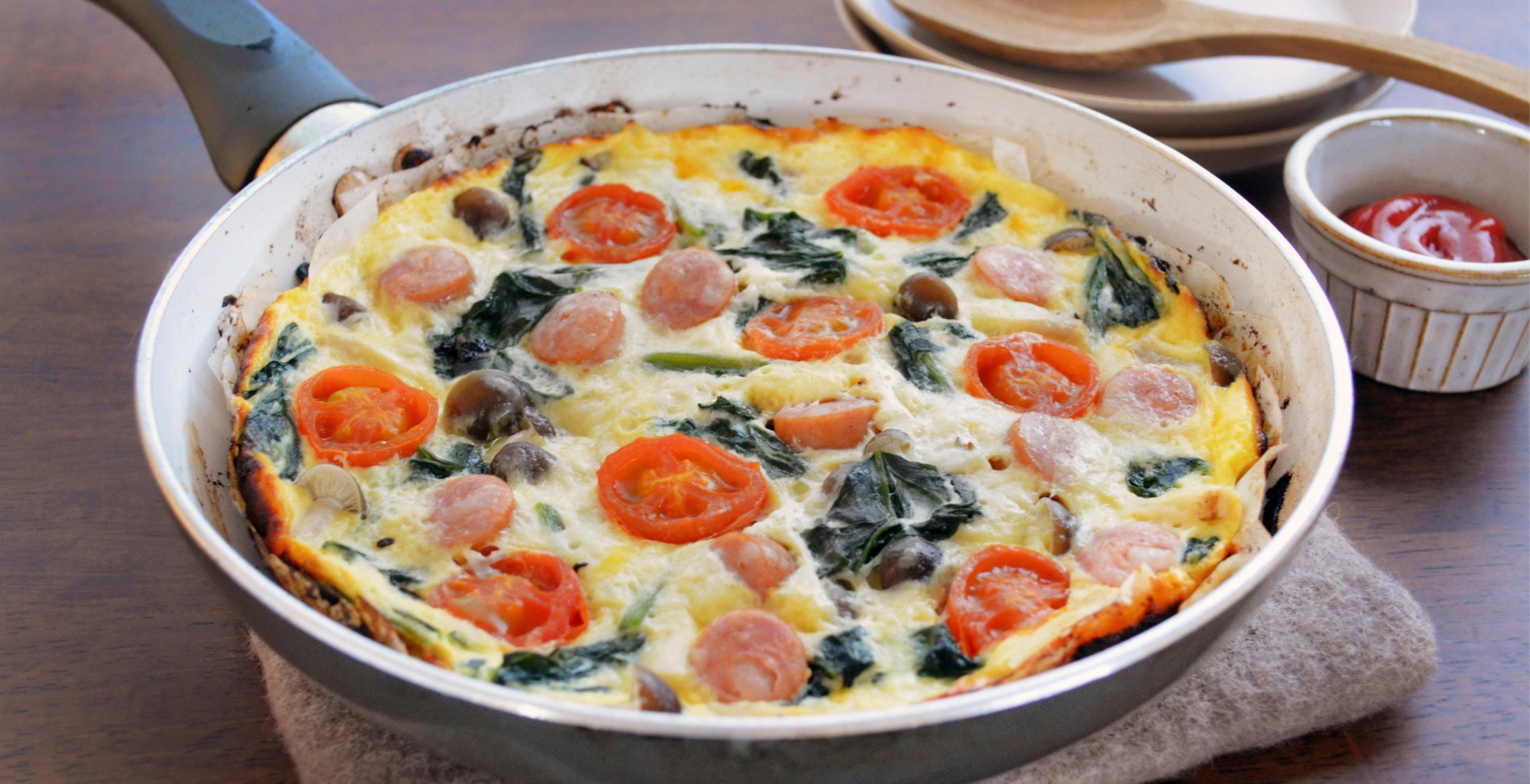 ほうれん草のフライパンキッシュ