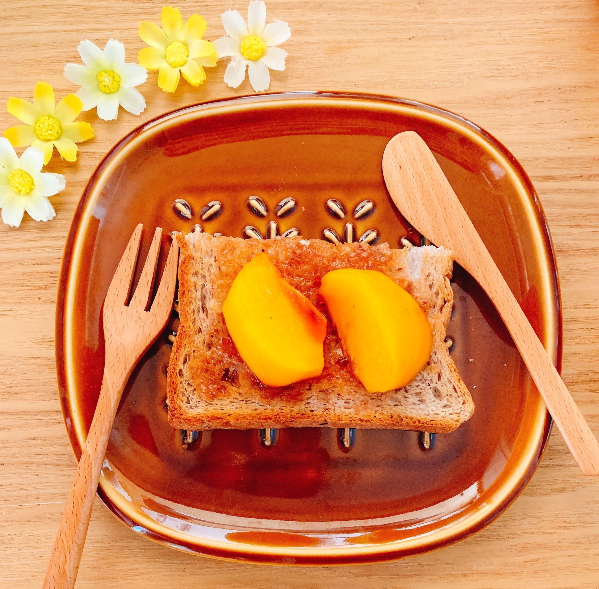 好きなジャム×とろける柿のトースト♪